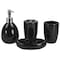Home Basics 4 Piece Bath Accessory Set, Black BA41264 - alternate 3